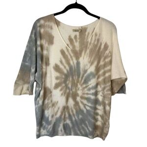 Angela Women's Cropped Tie Dye V-Neck T-Shirt Multicolor Size S